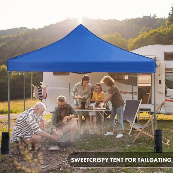 Simenmax Canopy Tent 10x10 Pop Up Canopy Heavy Duty Canopy Tents for Parties Backyard Waterproof Portable Tent Pop Up Shade Canopy with Sand Bags, Blue