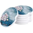 thumbnail image 1 of FMSHPON Oil Painting Style Blue Truck and White Magnolia Flower Set of 4 Car Coaster for Drinks, Absorbent Ceramic Stone Coasters Cup Mat with Cork Base for Home Kitchen Room Coffee Table Bar Decor, 1 of 5