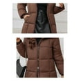 thumbnail image 5 of iHPH7 Long Puffer Coat Women Overcoat for Women Winter Parka for Women Parkas for Women Warm Winter Coats for Women Winter Clothing for Women Warm Jackets for Women Coffee XL, 5 of 9