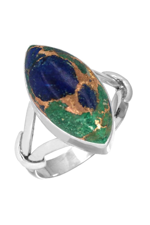 925 Sterling Silver Women Jewelry Natural Mohave Azurite Ring