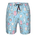 thumbnail image 3 of Honeii's Funny Cute Teeth Print Men's Casual Shorts with Drawstring，Swim Trunks Quick Dry Beach Shorts, 3 of 5
