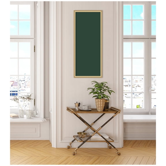 Kate and Laurel Framed Fabric Pinboard 18 x 42, Printed Linen Classic Bulletin Board for Use as a Vision Board or Wall Organization, Florence Gold Frame