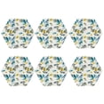 thumbnail image 2 of Pofeuu Watercolor Leaves Print Leather Coasters Set of 6, Round Cups Mugs Mat Pad for Home Kitchen Heat Resistant Drink Coasters,Hexagon, 2 of 7