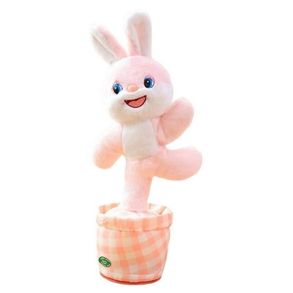 Dancing Doll 1 Set Dancing Doll Cartoon Will Glow PP Cotton Stuffed LED Glowing Plush Wiggle Talking Bunny Toy Child Gift