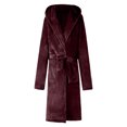 thumbnail image 5 of TOWED22 Mens Terry Bath Robe, Plush Hooded Cotton Cloth Knee-Length Robes for Spa, Shower, Soft Towel Bathrobes with Pockets(A01-Red,5XL), 5 of 5