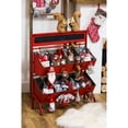thumbnail image 3 of Cape Craftsmen Rustic Red Two-Tiered Farmers Market Storage Cubby with Chalkboard Header, 3 of 5