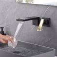 thumbnail image 4 of SUMERAIN Wall Mount Bathroom Faucet Single Handle Vessel Sink Faucet with Brass Rough-in Valve, Black and Gold, 4 of 11