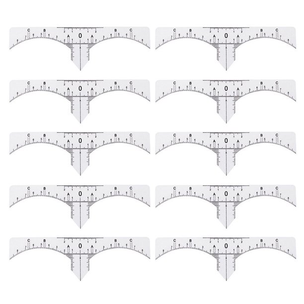 EeaseMX Juego de 10 reglas de plástico desechables para cejas, profesionales, útiles para mujeres y niñas.
