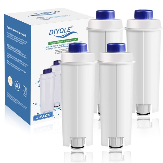 4 paquetes de filtro de agua de café DLSC002 para reemplazo de filtro de agua Delonghi Compatible con ECAM ESAM ETAM EC680 EC800