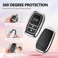 thumbnail image 4 of Key Fob Cover Compatible with Toyota Grand Highlander Camry Corolla Tundra RAV4 2019-2024 4 Button Keychain Case Holder Protector,B:black, 4 of 6