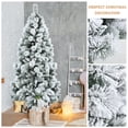 thumbnail image 5 of Topbuy 7FT Hinged Slim Artificial Xmas Tree, Snow-Flocked Pencil Christmas Tree W/ 875 Branch Tips, 5 of 10