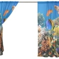 thumbnail image 4 of GZHJMY Tube Coral and Turtle Sheer Window Curtain Panel Drape 55x84 Inch for Living Room Bedroom Kids Room 2 Piece Home Decor, 4 of 4