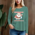 thumbnail image 3 of Women's 300g 100% Cotton Santa Claus Pattern Long Sleeve T-Shirt, 3 of 12