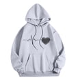 thumbnail image 4 of EchfiProm Sweatshirts for Womens Trendy Hoodies Gray with Pockets Pullover Oversized Long Sleeve Graphic Ladies Tunic Tops Hooded, 4 of 4