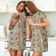 thumbnail image 4 of Easygdp Cute Dog Camisón de manga corta para mujer, informal, estampado, 4 of 6