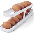 thumbnail image 2 of 1 dispensador de contenedor de almacenamiento de huevos de doble capa, contenedor de almacenamiento de huevos con ruedas automático para organización de refrigerador de cocina (blanco) Sincero Electrónica, 2 of 4