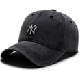 thumbnail image 4 of Vintage Embroidered Football Baseball Cap Unisex Washed Cloth Sunshade Denim Hat Adjustable Cap For Women Men, 4 of 5
