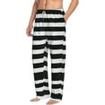 thumbnail image 2 of Uemuo Black And White Stripes Pattern Men's Wide Leg Palazzo Lounge Pants with Pockets Light Weight Loose Comfy Casual Pajama Pants-Small, 2 of 9