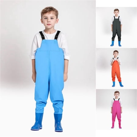 VOUZZA Kids Chest Waders Youth Waterproof Camouflage Hunting Fishing Bib Pants One Piece Body Rain Boots Combos Kit