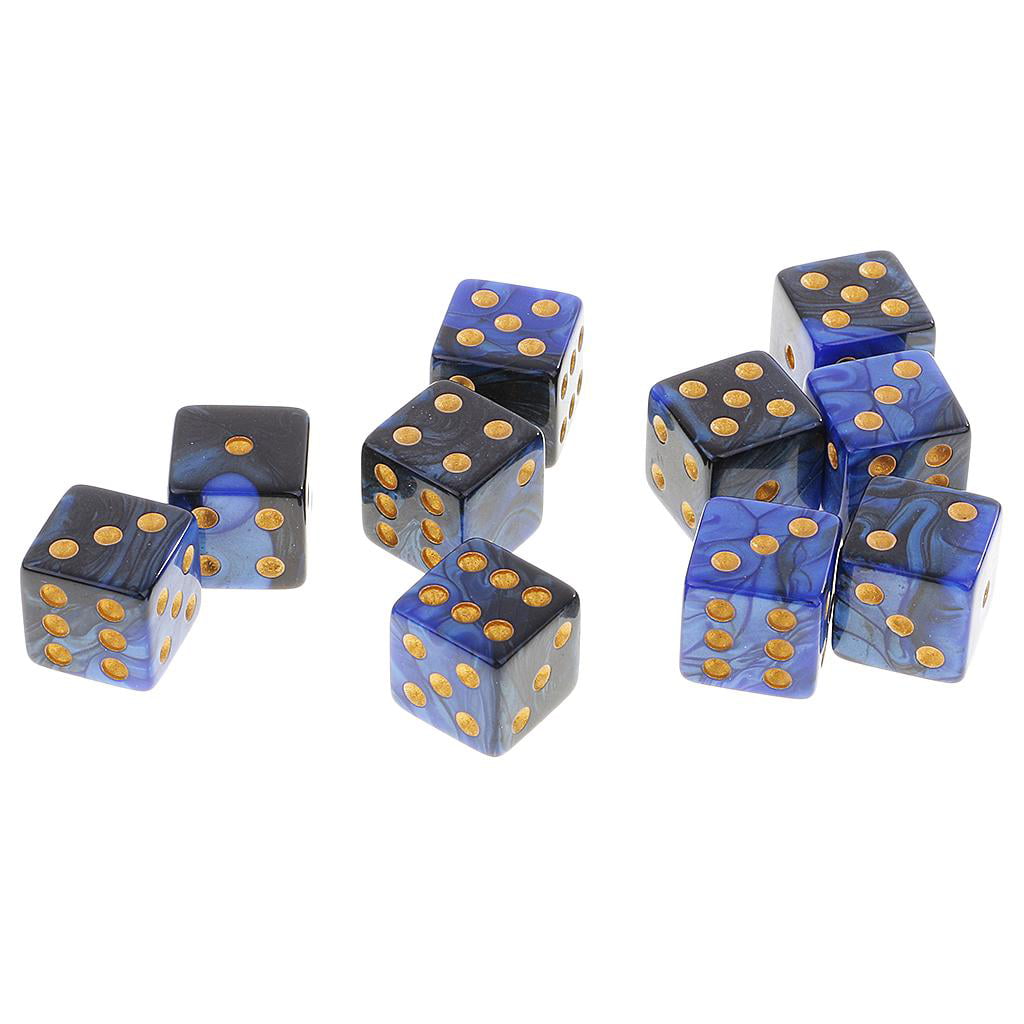 10pcs Six-sided D6 Dice w/ Dual Colors for Dungeons & Dragons D&D TRPG Game Toys