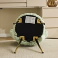 thumbnail image 5 of Ktaxon Vanity Makeup Chair with Teddy Velvet, Shell Design Accent Desk Chair with Lumbar Pillow and Gold Legs, Office Seating for Women Green, 5 of 8