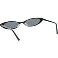 thumbnail image 4 of 90's Small Slim Cat Eye Sunglasses Flat Metal Oval Lens 54mm (Black / Smoke), 4 of 4