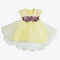 thumbnail image 1 of Gupgi Baby Girls Short Sleeve Back Button Ruffle Hem Mesh Multi-Layer Dress, 1 of 4