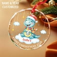 thumbnail image 2 of Customized Dinosaur My First Christmas Glass Ornament 2025, Dinosaur Baby's Christmas Ornament Gift for Newborn Boy Girl, Personalized Name New Baby Xmas Ornaments, Dino Xmas Tree Decoration, 2 of 6