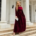 thumbnail image 5 of 1PCS gold velvet long dress-red-L, 5 of 5