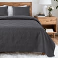 thumbnail image 5 of VCCOEM Quilt Set Twin/Twin XL Size Lightweight Bedspreads, All Season Coverlet, 2 Piece (1 Quilt, 1 Pillow Sham), Coin Pattern, Dark Gray, 5 of 10