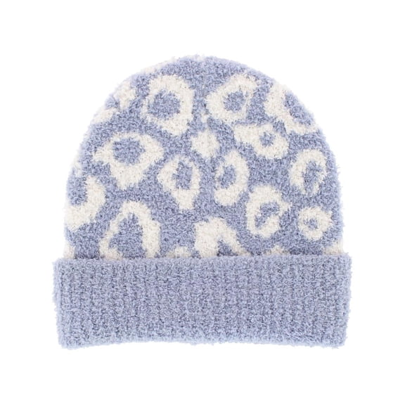 CTM Girl's One Size Fits Most Soft Leopard Knit Winter Beanie Hat