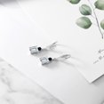 thumbnail image 4 of Gem Stone King 925 Sterling Silver White Moissanite Black Onyx and White Topaz Dangle Earrings for Women (5.70 Cttw, Gemstone Birthstone, Emerald Cut 9X7MM), 4 of 4