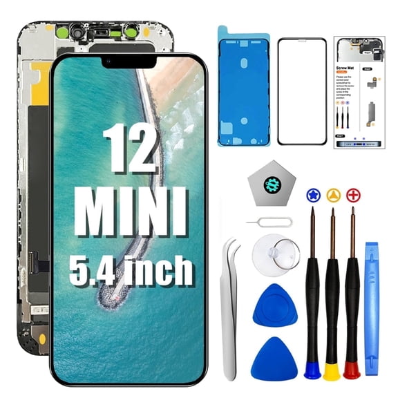 For iPhone 12 Mini Screen Replacement kit,5.4 Inch LCD Incell 3D Touch Display Digitizer,for iPhone 12 mini Screen with Full Repair Tools