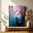 thumbnail image 6 of Sakura Tree Boat Mist Lake Canvas Print Wall Art for Living Room Bedroom Office Hallway Cafe Hotel Restaurant Decor, 6 of 8