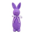 thumbnail image 2 of Easter Bunny Decor with Bow, 9.84"" Flocking Rabbit Tabletop Ornament for Easter Centerpieces, Cute Easter Rabbit Statue for Spring Home Office Table Decor, Party Supplies Gifts for Friends, 2 of 6