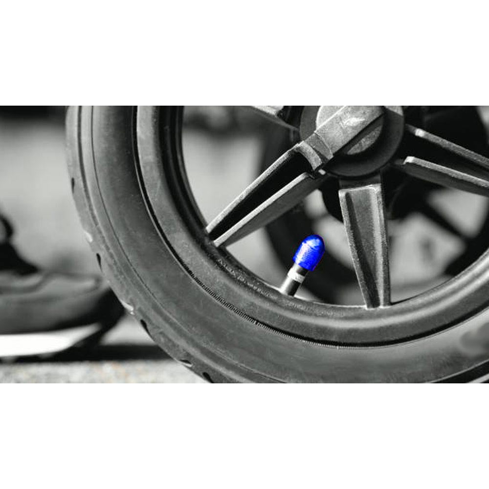 Blue Mavota 4 Pcs 4 Petals Columnar Shape Aluminum Tire Valve Stems Cap Car SUV Truck Motocycle Bicycle Tire Wheel Valve Cap