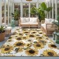 thumbnail image 2 of 3'x5' Area Rugs, Vintage Sunflowers Indoor Outdoor Area Rug for Living Room Bedroom, Farmhouse Floral Blossom Watercolor Washable Bathroom Rugs Kitchen Floor Carpet Mats Home Decor Aesthetic, 2 of 8
