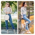 thumbnail image 7 of KLL Cute Magic Bunny Print Women's Long Sleeve Pajamas with Pants Sleepwear Loungewear 2 Set-Large, 7 of 7