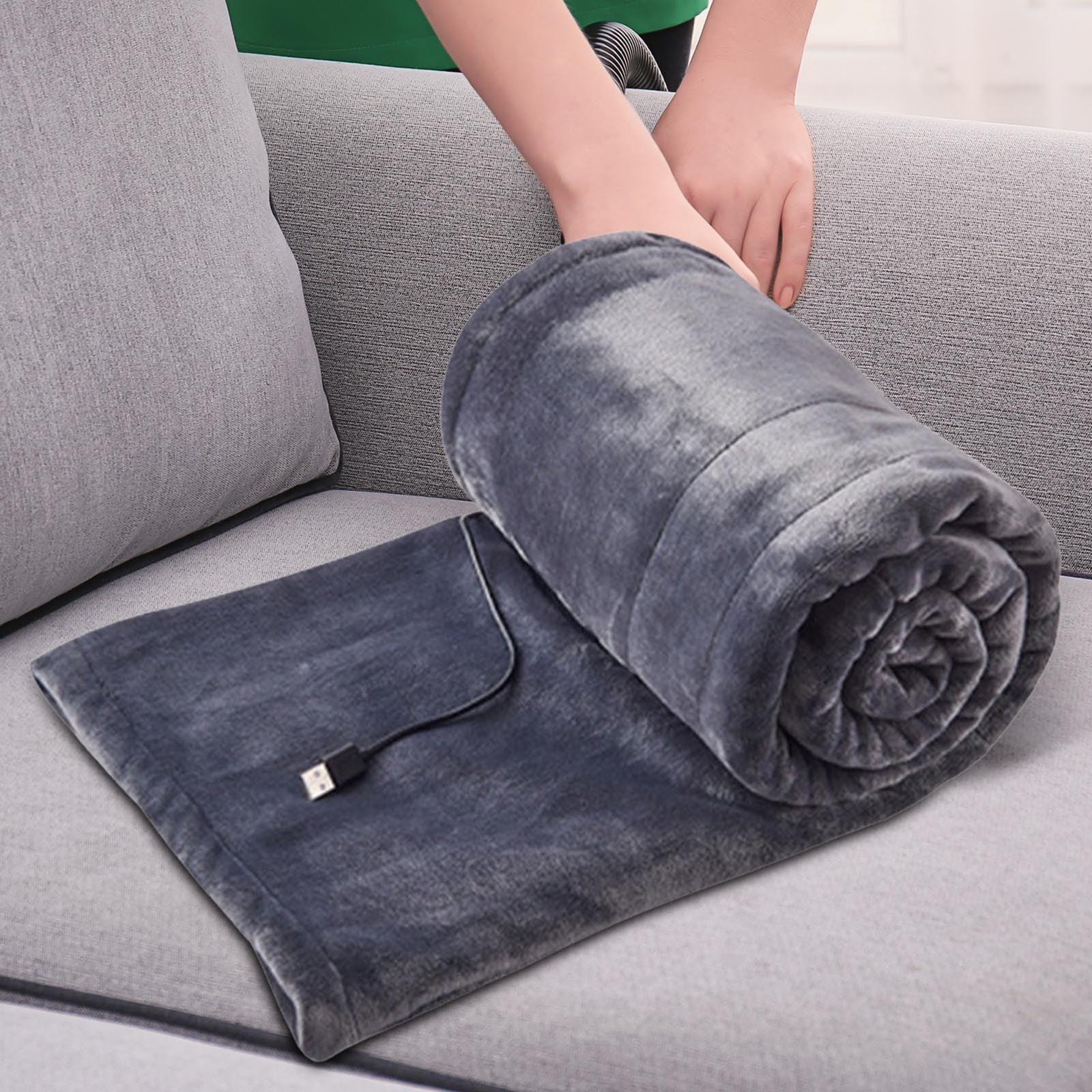 Heated Blanket for Camping, InsCrazy USB Flannel Blanket Heating Low Voltage Mattress Non Leakage Blanket Third Gear Temperature Regulation 160x85cm
