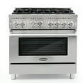 thumbnail image 3 of Cosmo 4 Piece Kitchen Appliance Package with 36" Freestanding Gas Range 36" Wall Mount Range Hood 24" Built-in Integrated Dishwasher & French Door Refrigerator Kitchen Appliance Bundles, 3 of 7