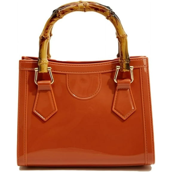 JUYGO Crossbody Bags for Women,Bamboo Handle Satchel Handbags Trendy Top-Handle Purses for Work Travel