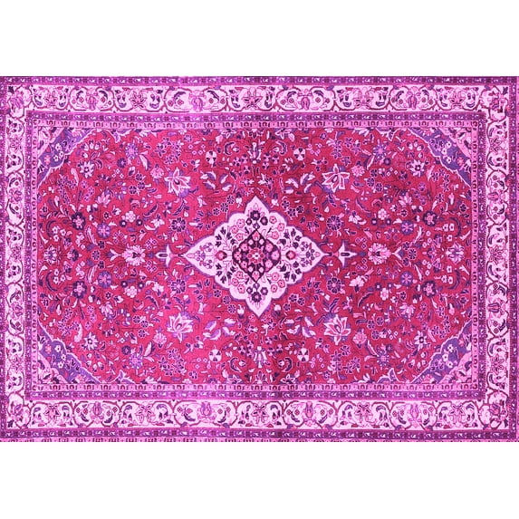 Ahgly Company Indoor Rectangle Medallion Pink Traditional Area Rugs, 5' x 7'