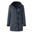 thumbnail image 2 of Feltree Winter Coats for Women Plus Size, Womens Wool Long Sleeve Double- Loose Jacket Coats with Pockets Navy 5XL, 2 of 5