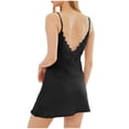 thumbnail image 5 of SELONE Lace Nightgowns for Women Sleep Shirts V Neck Sleepshirt Slit Lace Sleeveless Short Dress Comfy Loungewear, 5 of 5