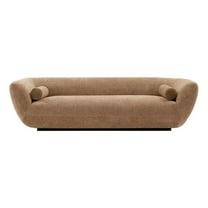 Pemberly Row Contemporary Sofa with Solid Wood Frame in Light Brown