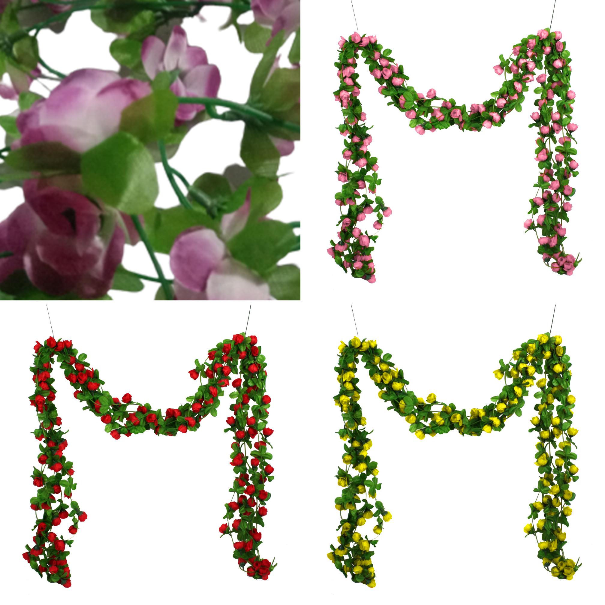 Limei 1 Pack 6.56ft Artificial Rose Garlands Fake Silk Flowers Hanging