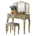thumbnail image 1 of Poundex Furniture Wood Vanity Set with Mirror in Champagne Gold Color, 1 of 8