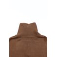 thumbnail image 4 of ABPHQTO Jersey de mujer con media cremallera y rayas marrones, 4 of 5