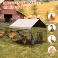 thumbnail image 4 of COZONY 130 inch Metal Free-Range Chicken Coop w/ Sun Protection Roof, Pet Cage for Poultry & Small Animals, 4 of 9