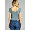 thumbnail image 4 of Women & Junior Solid Basic Short Sleeve Scoop Neck Bodysuit, 4 of 4